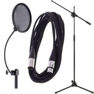 Pop Filter, XLR Cable And Microphone Stand