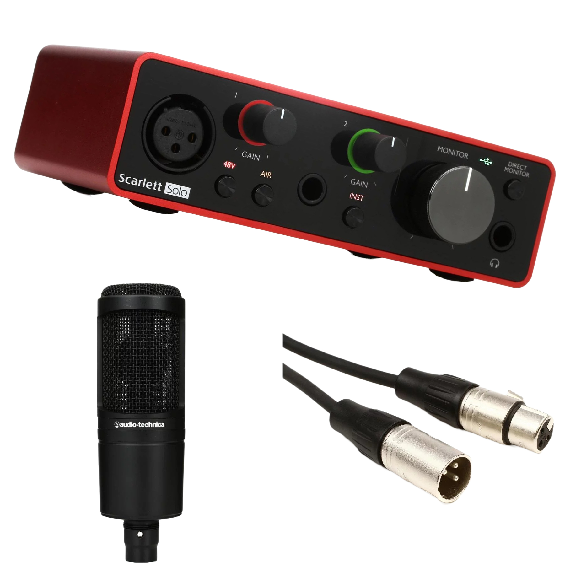 090900.jpg Solo Scarlett 3rd gen, AT 2020 & Xlr Cable - الصورة 1