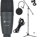 فن جينريش ميكروفون يو اس بي استديو & ستاند وبوب فلتر، هايبر كارديويد، رمادي