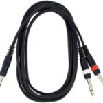 ذا اس اس سنيك كابل جاك ستيريو (تي ار اس) الى 2 × جاك احادي (تي اس) بطول 3 متر