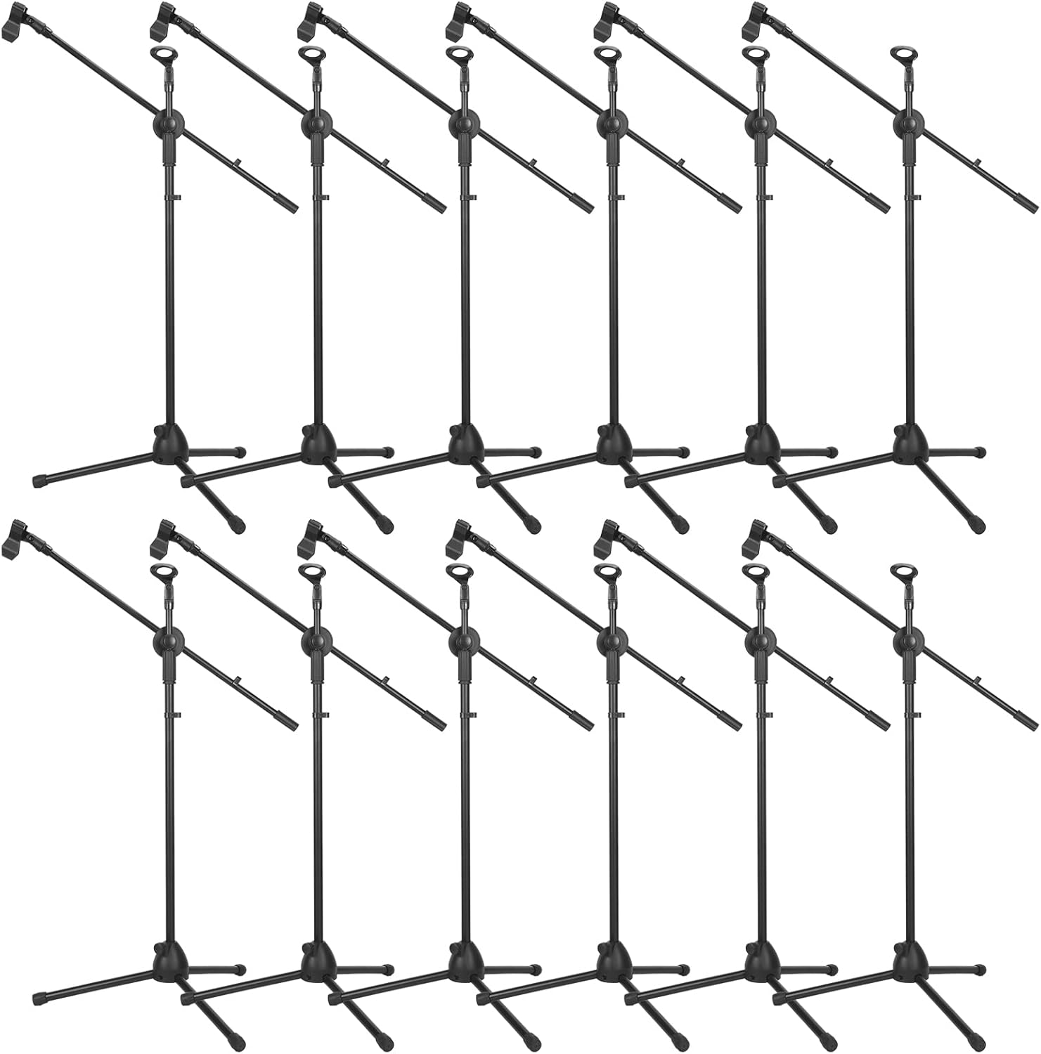 61HSuJcMvoL._AC_SL1500_.jpg حامل ميكروفون ثلاثي القوائم بتصميم قابل للطي وارتفاع قابل للتعديل مزود بمشبك مزدوج، حامل ثلاثي القوائم عالي التحمل بتوافق عالمي للبث المباشر والغناء، 12 قطعة - الصورة 1