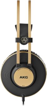 ⁦AKG K92 Closed-Back, Studio Headphones Matte Black and Gold⁩ - الصورة ⁦2⁩