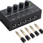 مضخم صوت لسماعة الرأس نيوتيك الترا HA400 مكبر سماعة رأس ستيريو صغير الحجم بـ5 قطع من محول مقبس جاك 6.3 ملم إلى 3.5 أسود