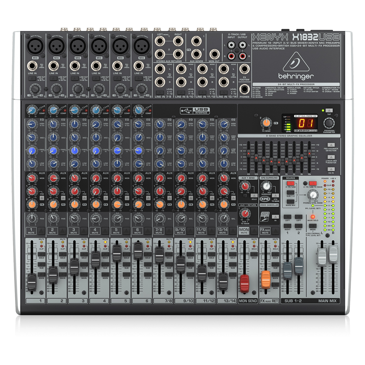 Behringer-Xenyx-X1832USB-02.jpg Behringer Xenyx X1832USB - الصورة 1