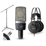 AKG C214 L, XLR , AKG k52 & boom stand