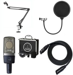 AKG C214, Stand, XLR & pop filter