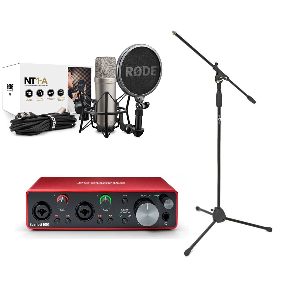 ssssssssssssssssss-1.jpg Rode NT1-A, Scarlett 2i2 3rd gen & boom stand - الصورة 1
