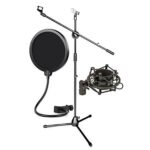 Boom Microphone Stand , Pop Filter And Shock Mount